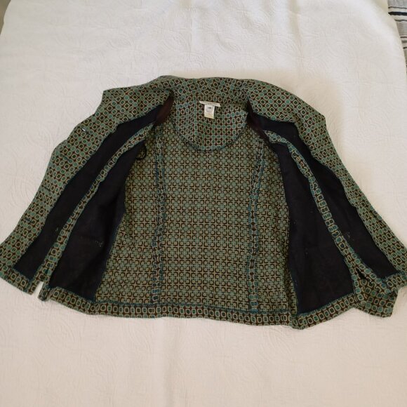 Miss Dorby Womens Geometric Print Button-Up Jacket Size 14 Made In Indonesia - Picture 6 of 11